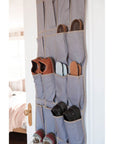10 Pair Over Door Shoe Organiser Textured Grey - WARDROBE - Shoe Storage - Soko and Co