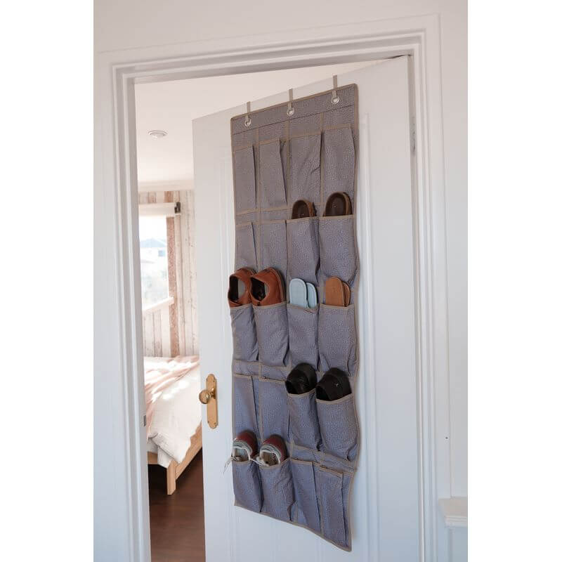 10 Pair Over Door Shoe Organiser Textured Grey