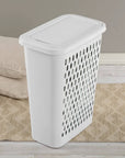 Slim Sterilite 62L Laundry Hamper White With Hinged Lid - LAUNDRY - Hampers - Soko and Co
