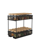 2 Tier Base-Mounted Pull-Out Spice Rack Black - KITCHEN - Shelves and Racks - Soko and Co