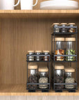 3 Tier Base-Mounted Pull-Out Spice Rack Black - KITCHEN - Shelves and Racks - Soko and Co