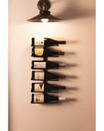6 Bottle Wall Mounted Wine Rack Matte Black - WINE - Wine Racks - Soko and Co