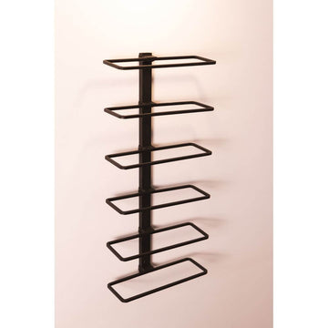 6 Bottle Wall Mounted Wine Rack Matte Black