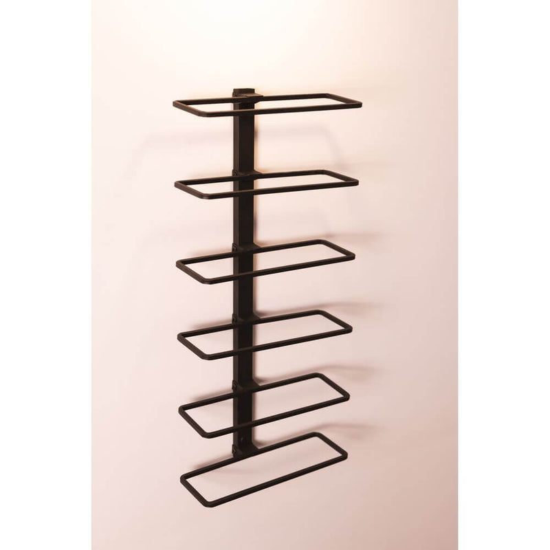 6 Bottle Wall Mounted Wine Rack Matte Black