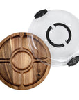 Acacia Wood 5 Compartment Round Grazing Platter With Lid - LIFESTYLE - Picnic - Soko and Co