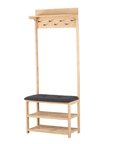 Bamboo Hall Stand with Charcoal Seat - WARDROBE - Shoe Storage - Soko and Co