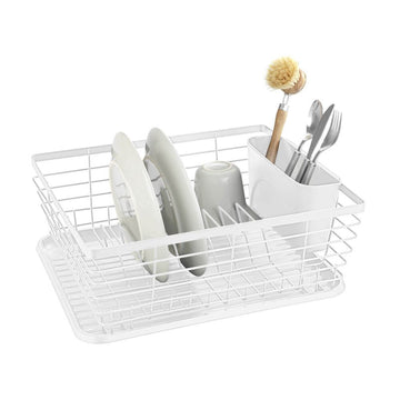 Cira Tall Dish Rack with Draining Board White