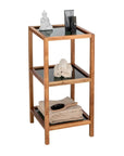 Fern Wood & Glass 3 Tier Shelving Unit - HOME STORAGE - Shelves and Cabinets - Soko and Co