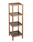 Fern Wood & Glass 4 Tier Shelving Unit - HOME STORAGE - Shelves and Cabinets - Soko and Co