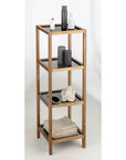 Fern Wood & Glass 4 Tier Shelving Unit - HOME STORAGE - Shelves and Cabinets - Soko and Co