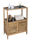 Fern Wood & Glass Shelf and 2 Door Cabinet - HOME STORAGE - Shelves and Cabinets - Soko and Co