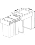 Heavy Duty 60L Pull Out Kitchen Bin with Soft Close Glider - KITCHEN - Bins - Soko and Co