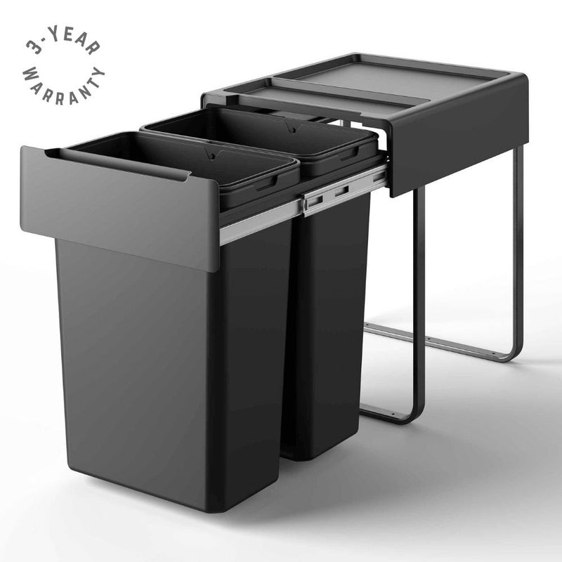Heavy Duty 60L Pull Out Kitchen Bin with Soft Close Glider