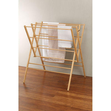 Heavy Duty W-Frame Bamboo Clothes Airer