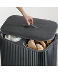 Joseph Joseph Tota Luxe 90L Twin Divided Laundry Basket Black - LAUNDRY - Hampers - Soko and Co