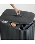 Joseph Joseph Tota Trio Luxe 90L Divided Laundry Basket Black - LAUNDRY - Hampers - Soko and Co