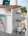 Lava 3 Tier Narrow Storage Trolley Black - HOME STORAGE - Storage Trolleys - Soko and Co