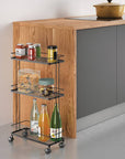 Lava 3 Tier Narrow Storage Trolley Black - HOME STORAGE - Storage Trolleys - Soko and Co