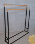 Limited Edition Wide Towel Rack Pine and Matte Black - BATHROOM - Towel Racks - Soko and Co