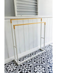 Limited Edition Wide Towel Rack Pine and Matte White - BATHROOM - Towel Racks - Soko and Co