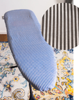 Medium Provincial Stripe Linen Ironing Board Cover Black - LAUNDRY - Ironing Board Covers - Soko and Co