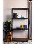 Onyx 4 Tier 90cm Wide Freestanding Shelving Unit Tall Black - HOME STORAGE - Shelves and Cabinets - Soko and Co