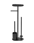 Orea Freestanding Toilet Brush & Roll Holder Black - BATHROOM - Toilet Brushes - Soko and Co