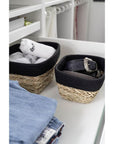 Rika Medium Rectangular Storage Basket Black & Natural - HOME STORAGE - Baskets and Totes - Soko and Co