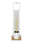Rivalta Freestanding Toilet Brush & Roll Holder White & Bamboo - BATHROOM - Toilet Brushes - Soko and Co