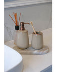 Sirmione Ceramic Soap Dispenser Latte - BATHROOM - Soap Dispensers and Trays - Soko and Co