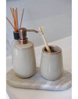 Sirmione Ceramic Soap Dispenser Latte - BATHROOM - Soap Dispensers and Trays - Soko and Co