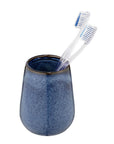 Sirmione Ceramic Toothbrush Tumbler Reactive Blue - BATHROOM - Toothbrush Holders - Soko and Co