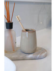Sirmione Ceramic Tumbler Latte - BATHROOM - Toothbrush Holders - Soko and Co