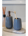 Sirmione Ceramic Tumbler Slate - BATHROOM - Toothbrush Holders - Soko and Co