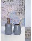 Sirmione Ceramic Tumbler Slate - BATHROOM - Toothbrush Holders - Soko and Co