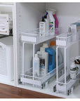 Small 2-Tier Pull Out Drawer White - KITCHEN - Shelves and Racks - Soko and Co