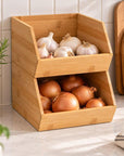 Stacking Storage Basket Bamboo - KITCHEN - Bench - Soko and Co