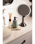 The Opal Freestanding LED 5x Magnified Mirror Gun Metal - BATHROOM - Mirrors - Soko and Co