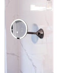 The Opal Wall-Mounted LED 5x Magnified Mirror Gun Metal - BATHROOM - Mirrors - Soko and Co