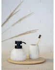 Tornano Ceramic Tumbler Gold - BATHROOM - Toothbrush Holders - Soko and Co