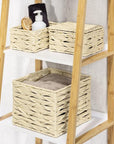 Vabriano Lidded Woven Storage Box Cream - HOME STORAGE - Baskets and Totes - Soko and Co