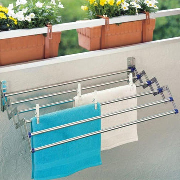 Wall Mounted Stainless Steel Concertina Clothes Airer