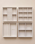 Atelier Stacking Jewellery Tray Set with Lid White - WARDROBE - Jewellery Storage - Soko and Co