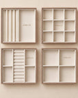 Atelier Stacking Jewellery Tray Set with Lid Taupe - WARDROBE - Jewellery Storage - Soko and Co