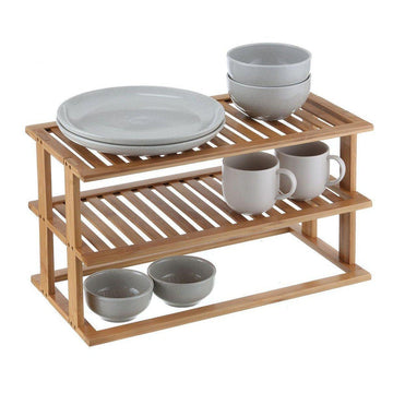 2 Tier Rectangular Bamboo Pantry Shelf