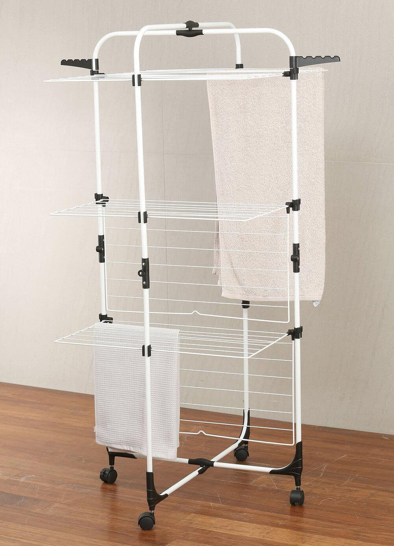 3 Tier Mini Tower Clothes Airer White