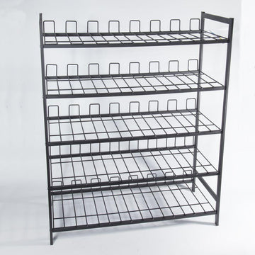5 Tier Powder Coated Shoe Rack Black