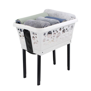 50L Laundry Basket on Legs White