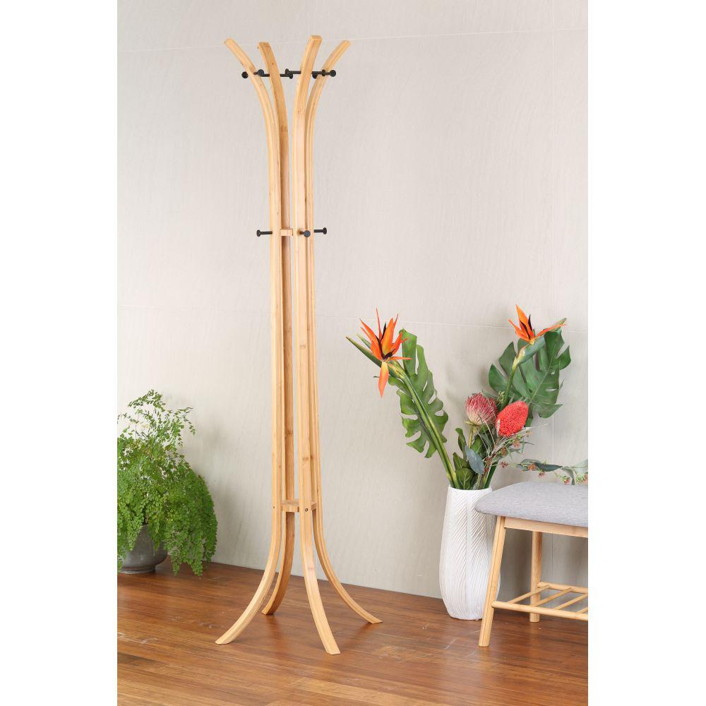 bamboo freestanding coat hat racks