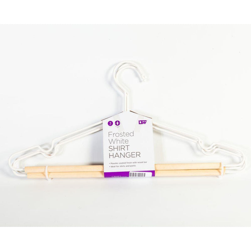 Frosted Timber Coat Hangers 3 Pack White
